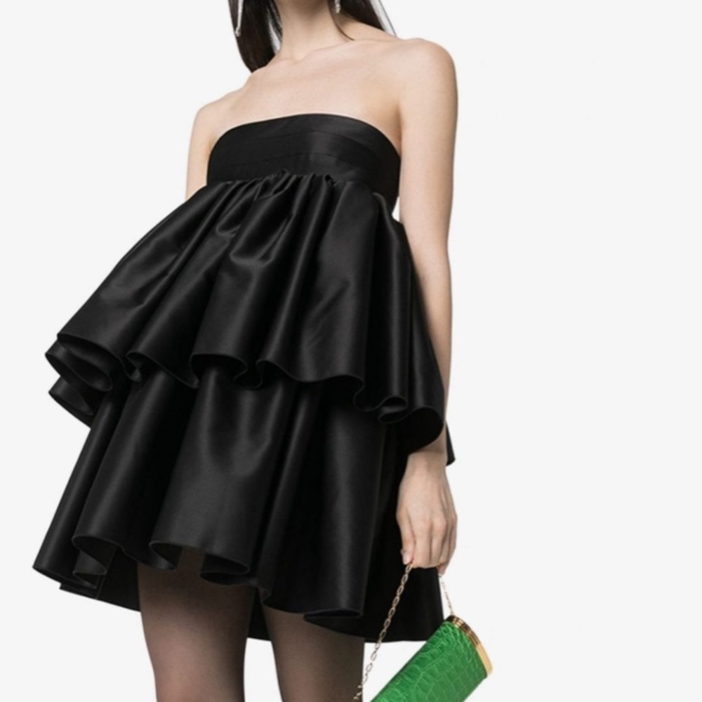 Rotate Carmina Satin Strapless Minidress US 8, 34” at bust New. NWT